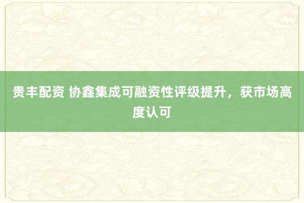 贵丰配资 协鑫集成可融资性评级提升，获市场高度认可