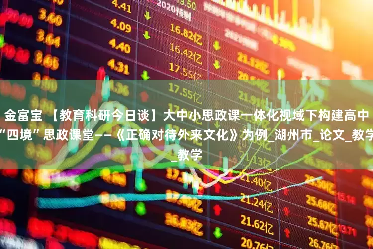金富宝 【教育科研今日谈】大中小思政课一体化视域下构建高中“四境”思政课堂——《正确对待外来文化》为例_湖州市_论文_教学
